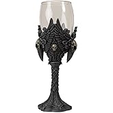 Pacific Giftware Raven Goblet Gothic Raven Wine Glass, 7 oz Decorative Chalice, Cold Cast Resin with Glass Cup, Wiccan Pagan Altar Decor 8" H