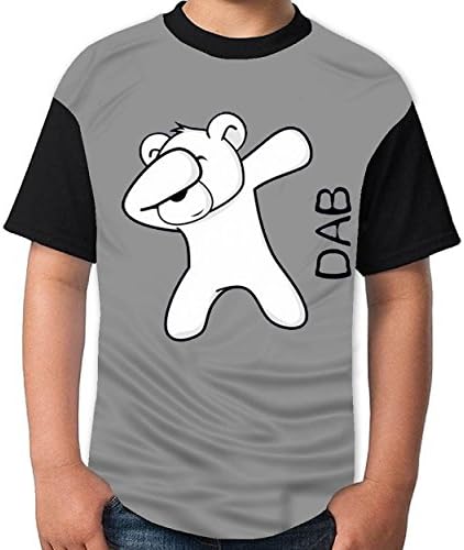 Herekind Lovely DAB Youth Short Sleeved T - Shirt Printing Logo Round Neck Cotton T-Shirt Original Boys Tee Gray