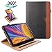 ZoneFoker Samsung Galaxy Tab A 10.5 inch 2018 SM-T590/T595 Tablet Leather Case, 360 Degree Rotating Multi-Angle Viewing Auto Sleep/Wake Folio Stand Cover with Pencil Holder and Card Pocket - Black
