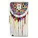 Galaxy Note 3 Wallet Case,Mavis's Diary Special Tribal Flower PU Leather Magnetic Clasp Card Holder Flip Cover for Samsung Galaxy Note 3 & Cute Giraffe Dust Plug& Screen Protector& Golden Feather Pen
