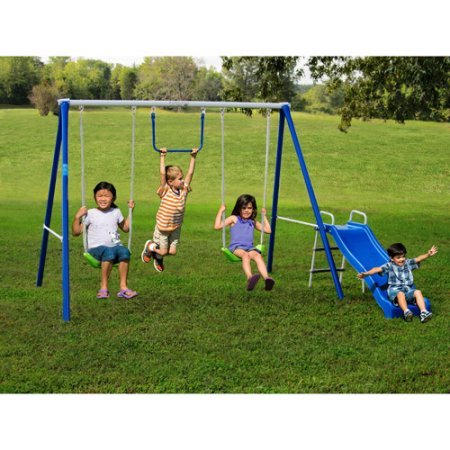 metal swing sets with glider