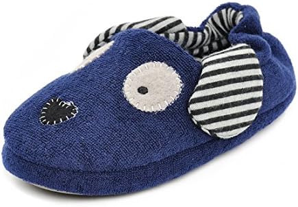 Beeliss Boys Slippers Cartoon House Shoes (7-8 M US Toddler, Navy Blue)