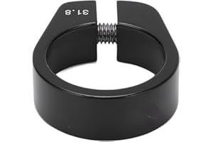 RASTKY Aluminum Alloy Mountain Bike Seatpost Clamp Lightweight Wear Resistant Saddle Pipe Clip for Road Bikes Black (31.8MM)