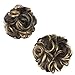 REECHO Women's Thick 2PCS Curly Wavy Updo Hair Bun Extensions Messy Hairpieces - Dark Brown with Light Blonde Highlights