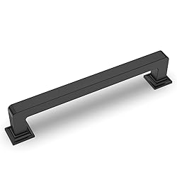 9BUILD 6 Pack 5 Inch Matte Black Cabinet Pulls
