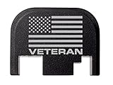 NDZ Performance for Glock 17 19 21 22 23 27 30 34 36 41 Rear Plate Blk G1-4 US Flag Veteran Text