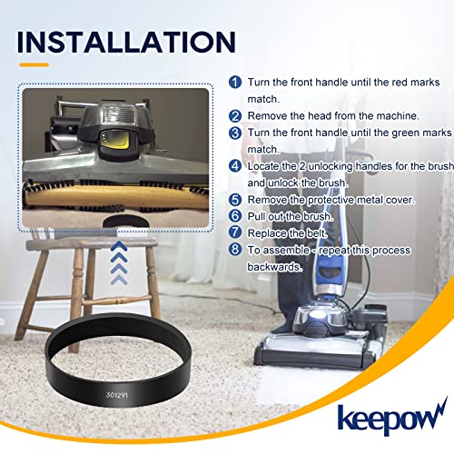 KEEPOW Vacuum Belt for Kirby, Sentria Vacuum Belt Replacement, 4 Pack