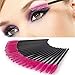 100 PCS Disposable Eyelash Brushes Tools, Hopttreely Premium Mascara Brushes Wands Eyebrow Applicator Makeup Kits (Black-Rose)
