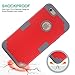 iPhone 6 Case 4.7, iPhone 6 Cases Hard Cover Shell TPU Rubber 2 Piece Ultra Slim Thin Bumper Covers Apple iPhone 6S Case Durable Protective Design Hybrid Defender Heavy Duty Shockproof (Red Grey)