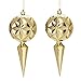 Tezam Shatterproof Christmas Balls Ornaments With Painting & Glistering Design, 2-piece set hanging balls for Christmas tree, wedding, holiday, Xmas, Garden, Party Decor (Gold)