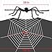 Joyjoz Halloween Decorations with 110 Sqft Giant Spider Web, 60” Big Fake Large Spider for Scary Halloween Yard Door & Outdoor Decor, Halloween Party Favor