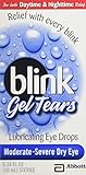 Blink Gel Tears, Lubricating Eye Drops, Moderate-Severe Dry Eye, 0.34 oz ( Pack of 3 )