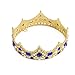 Crown Cake Topper Set for Kids Birthday Party Decoration Supplies Baby Princess Shower Party Decoration (Gold-blue)