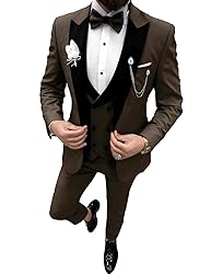 Wangyue 3 Piece Suit for Men Tuxedo Suit Slim Fit