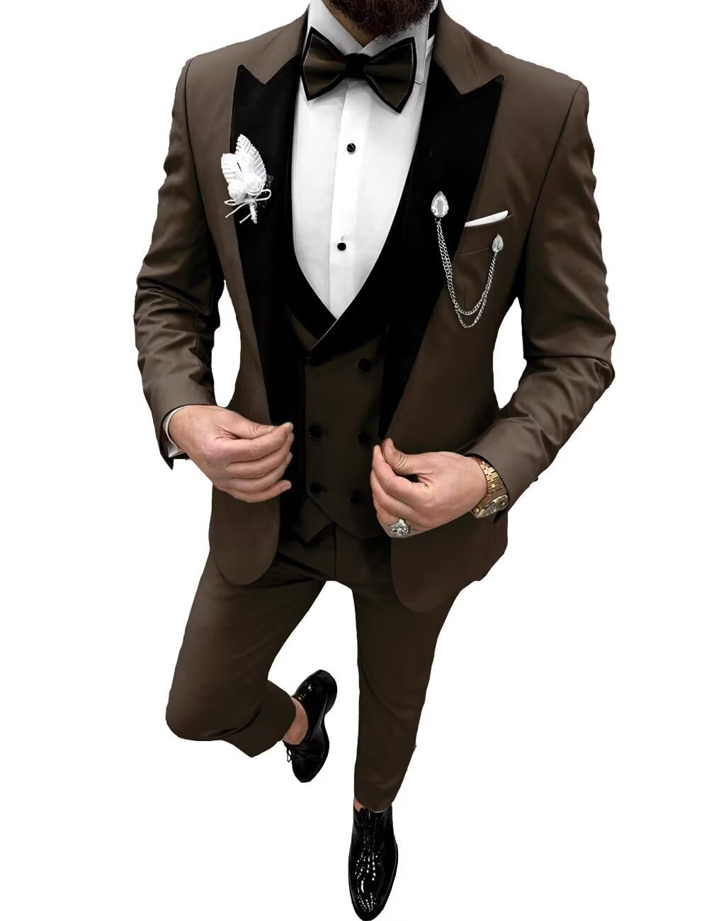 Wangyue 3 Piece Suit for Men Tuxedo Suit Slim Fit
