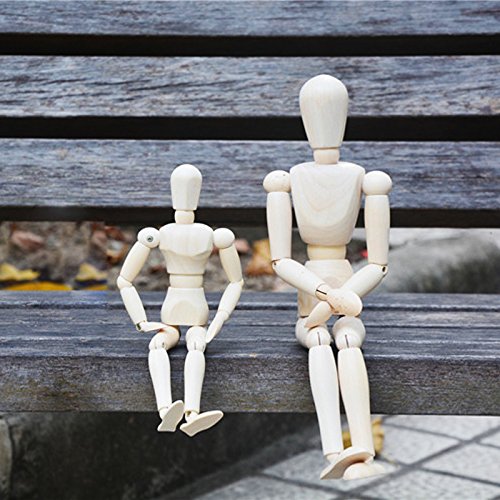 COGEEK Removable Wooden Human Mannequin Sketch Art Model Car Ornament (8.072.17 inches) - Thumbnail 6