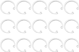 uxcell 15Pcs 35mm Internal Retaining Ring Circlip, 304 Stainless Steel Internal Circlip Snap Rings C-Clips GB893 for Grooved 