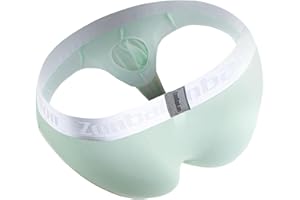 ZONBAILON Men's Briefs Dual Pouch Ice Silk Underwear Open-fly Breathable Sexy Panties
