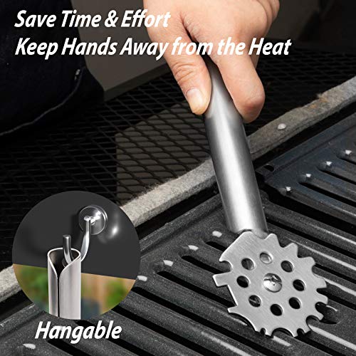 GASPRO Safer Grate Grill Scraper with Long Handle for All Grate, Bristle Free BBQ Cleaner, Heavy