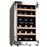 Koldfront TWR187ESS 18 Bottle Free Standing Dual Zone Wine Cooler, Black and Stainless Steel