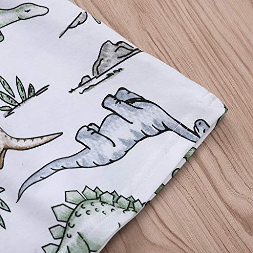 Baby Dresses Yamally Baby Girls Clothes Cotton Dinosaur Tunic Casual Beach Dress Sundress Tops (2-3 Years, White #2) - Thumbnail 5