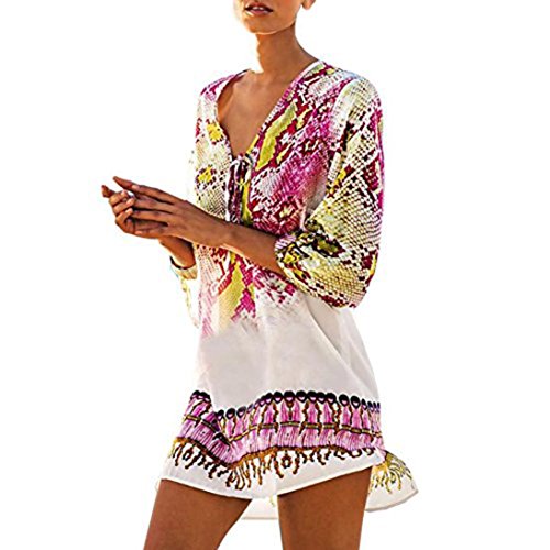 Boomboom 2019 Women Bohemia Swimsuit Beachwear Bikini Cover Up Dress