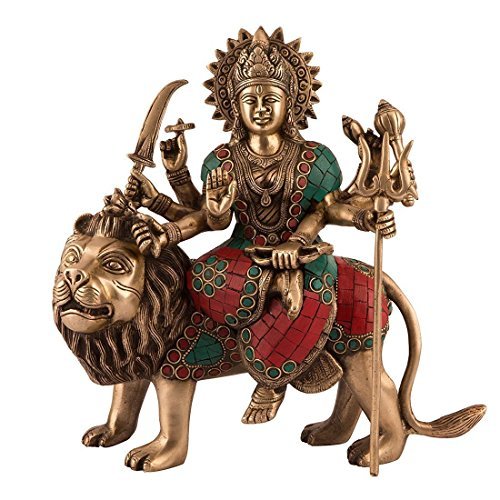 Aapno craft 11" hindu goddess durga statue brass h…