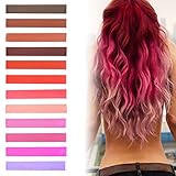 Best DIY Kendall Hot Pink Ombre Hair Dye Set of 12 | Strawberry Blonde Ombre Hair | ROSE TINT Vibrant Hair Dye | with Shades of Rose Tint | Brown, Brick, Red, Raspberry, Pink and Lilac Set of 12 Vibrant Hair Chalk | Color your Hair Red Pink Ombre in 