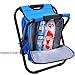 Genenic Fishing Backpack Chair,Portable Camping Stool,Foldable Backpack Stool with Double Layer Oxford Fabric Cooler Bag for Fishing,Beach,Camping,House and Outing (Blue)