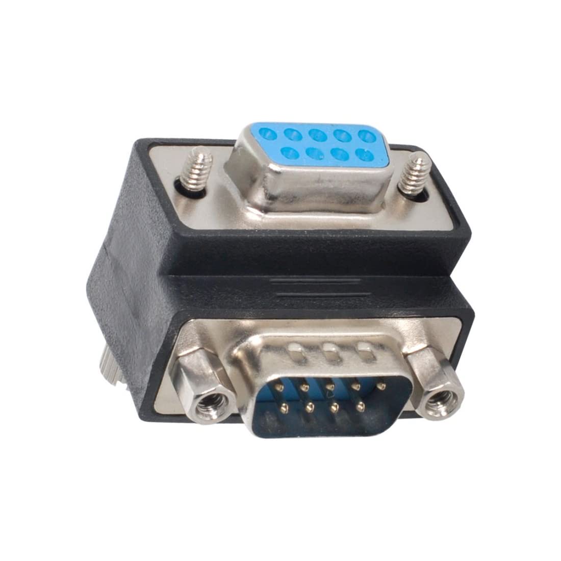 chenyang CY D-Sub RS232 9Pin Male to Female Down Angled 90 Degree Extension Adapter — image 1