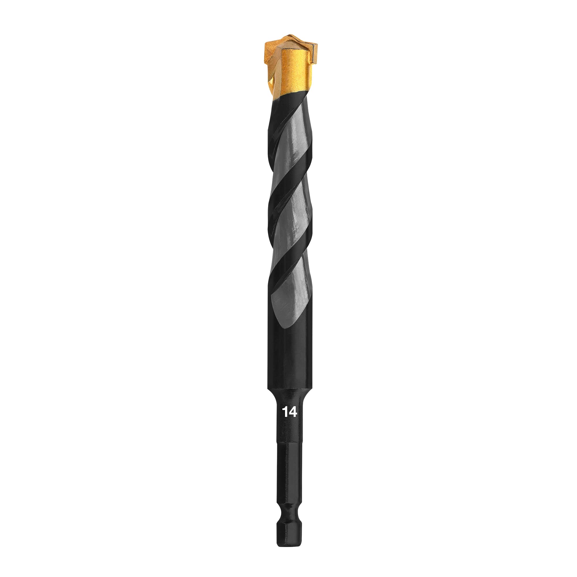 14mm Masonry Drill Bit, Hex Shank Multi Material Drill Bits Masonry, Brick Walls, Soft Tile, Wood, Plastic, Metal