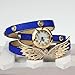 2014 Susenstore Vintage Leather Strap Angel Wings Rivet Bracelet Watches Wristwatch (Blue)