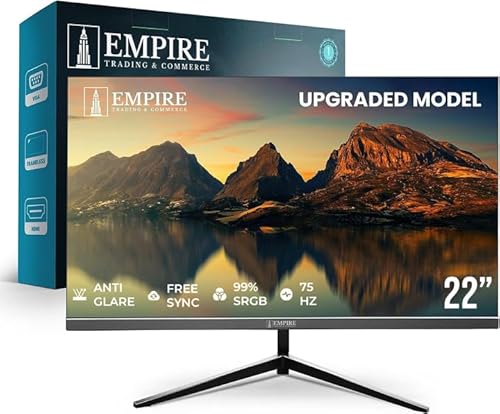 Empire 22 Inch Monitor, 75Hz Computer Screen With 99% sRGB, Ultra-Slim ...