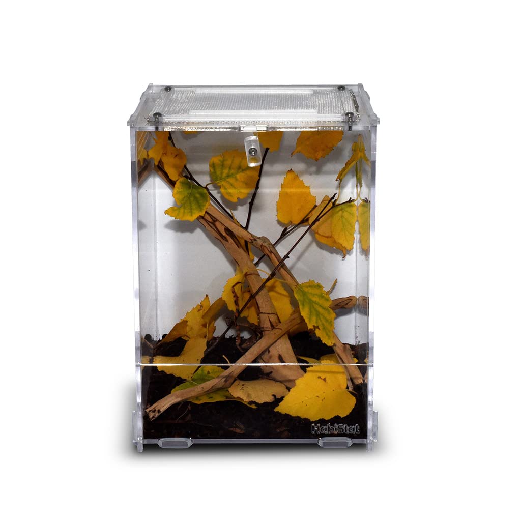 Habistat HabiStat - Clear Home - Medium - Transparent Design - Durable Glass Tank - Reptile Tank - Glass Enclosure - Wire Mesh Top - Side Ventilation - Suitable for Reptiles & Invertebrates