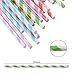 Yacolife 200-Pack Biodegradable Paper Straws - 8 Different Colors Rainbow Stripe Paper Drinking Straws for Smoothies, Shakes, Party Supplies,Decorations,Weddings and Birthdays
