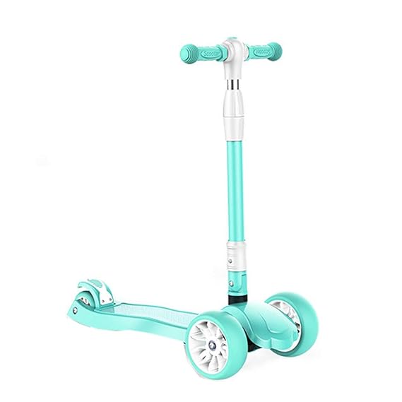 Giow Kinderroller, Faltbare 4-Stufige Liftverstellung Pu-Abriebfestes Dämpferblitzrad Mit Pedalbremse