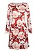 Genluna Women's Long Sleeves Christmas Santa Claus Print Flared Swing Dress
