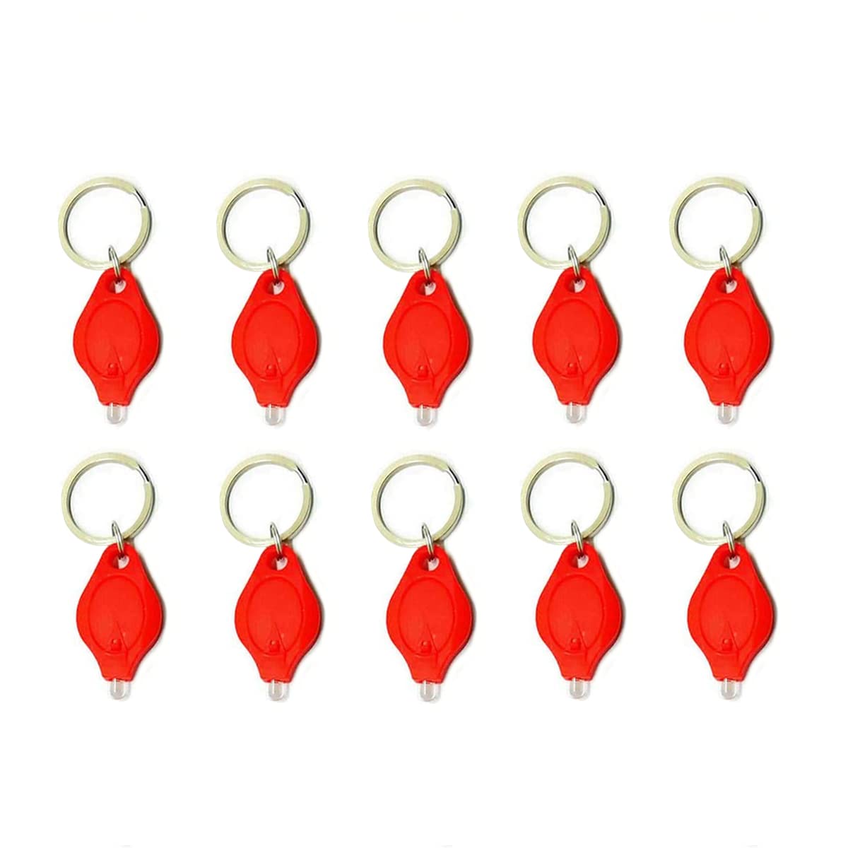 MACHSWON 10PCS Mini Keychain Torches Flashlight UV Money Checker Key-Chain LED Money Detector Light Key Ring Light Torch Red