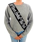 “80 Never Looked This Good” Black Glitter Satin Sash – Happy 80th Birthday Party Supplies, Ideas and Decorations- Funny Birthday