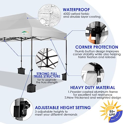 COBIZI 10x20 Heavy Duty Pop Up Canopy Tent with Sidewalls, Commercial Grade Party Tent, Waterproof image 27