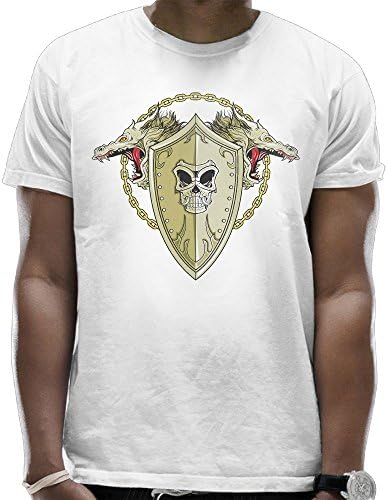 Woooooooomama Mans Dragon-Shaped Shield Short Sleeve Shirts Tunic T Shirt Blouse Tops