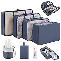 Newdora Packing Cubes for Travel, 8 Pcs Travel Suitcase Organizer, Navy Blue