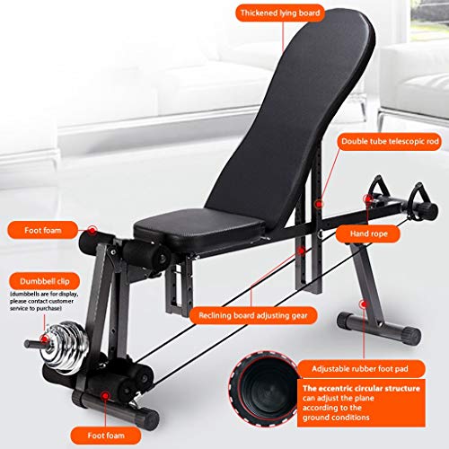 Hohaski-Weight-Bench-Adjustable-FlatInclineDecline-Utility-Bench-PressSit-Up-Workout-with-Leg-Extension-for-Home-Gym-Fitness-StudioblackMaximum-Load660lb