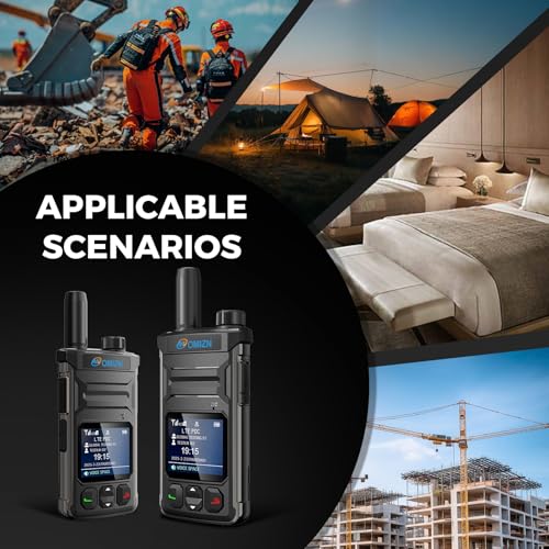 OMIZN-T6 Ultra-Delgado Global Walkie Talkie con Tarjeta SIM Alcance Ilimitado PoC Radios AES256 Carga Type-C IP64 2 Unidad