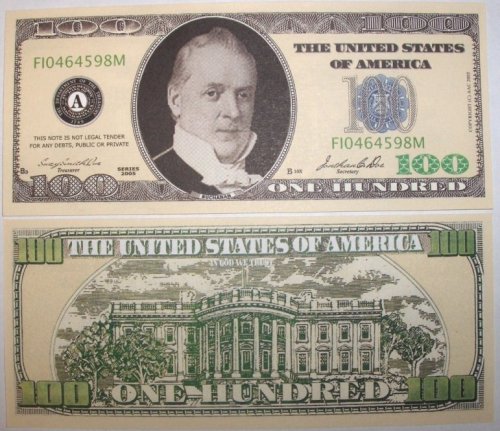 Set of 10 bills-one hundred dollar bill