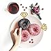 Topoox 50 Pack Gold Glitter Diamond Ring Donut Toppers Cupcake Picks for Bridal Shower Engagement Party Decorations
