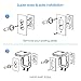OMOTON Wall Mount Outlet Shelf Charging Shelf with [Built-In Cable Management] [Assembled Hooks] [Decore&Duplex Wallplates] - High Space Utilization for Smart Home Speakers Cell Phone etc - White