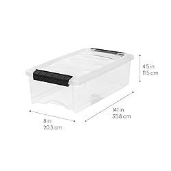 IRIS USA 6 Qt Stackable Plastic Storage Bins with