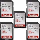 5x Genuine SanDisk Ultra 16GB Class 10 SDHC Flash Memory Card Up To 40MB/s- 266x SDSDUN-016G-G46 (Newest Version)