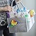 Nursery Storage Diaper Organizer Caddy: Portable Grey Baby Tote Bag with Handles